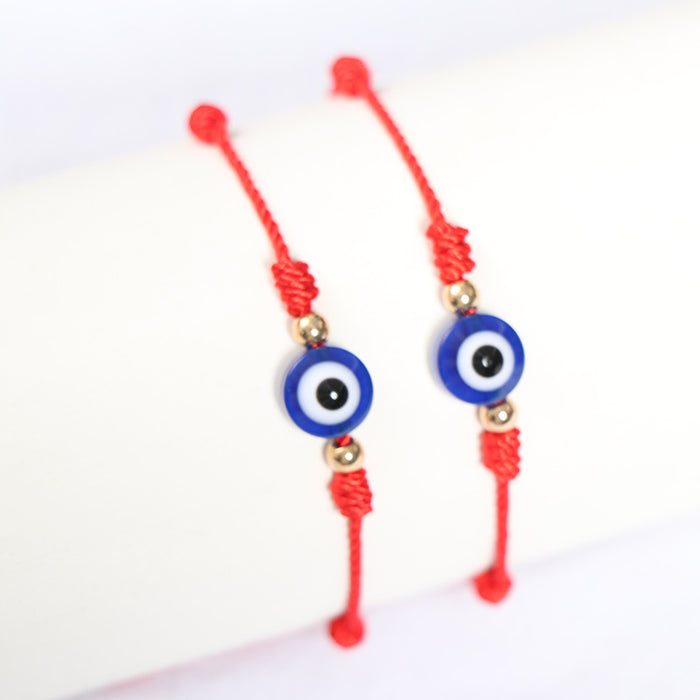 Wholesale Braided Red Rope Evil Eye Bracelet 7 Knots JDC-BT-NHong019