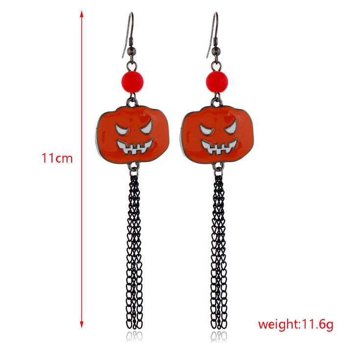 Wholesale Halloween Series Skull Spider Pumpkin Alloy Earrings JDC-ES-HengX006