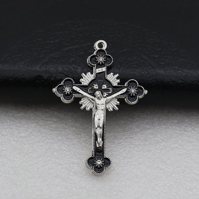 Wholesale Alloy Diamond DIY Cross Pendant Accessories JDC-DIY-ShuangN003