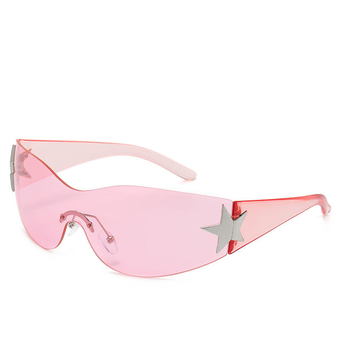 Wholesale Sunglasses integrated pilot sunshade sunglasses pentagram glasses