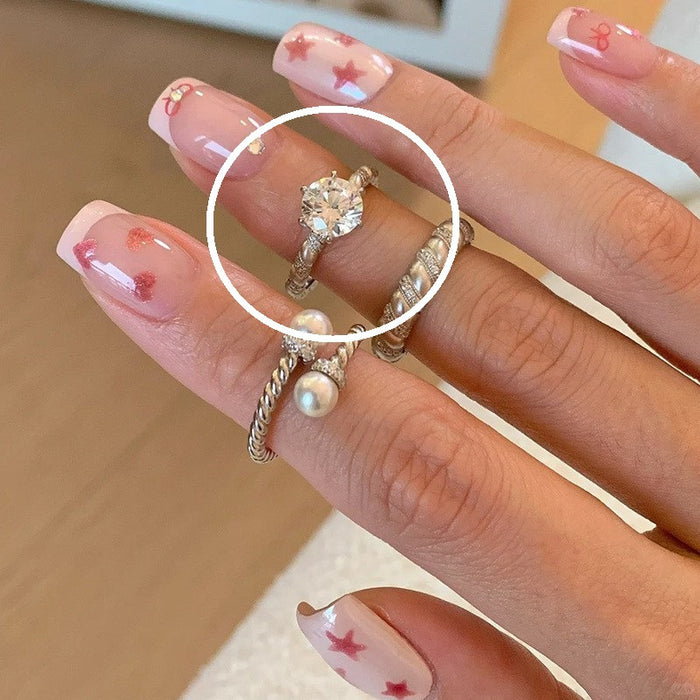 Wholesale Niche design brushed diamond ring, plain silver ring, stacked ring