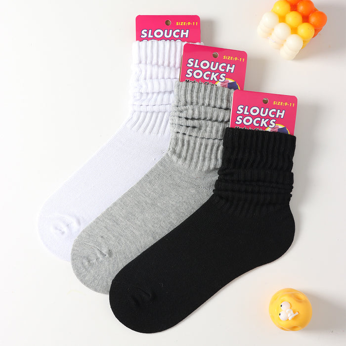 Wholesale Women's solid color socks, mid tube socks, pile socks
