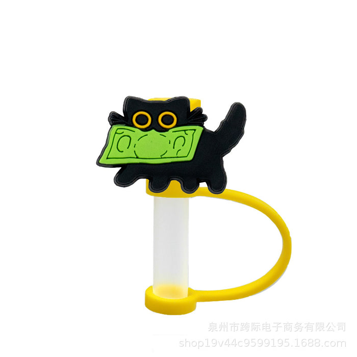 Wholesale Cute cartoon straw cover, silicone straw cap, tube cover decoration, compatible with water cup, straw, dust cap