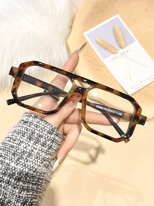 Wholesale New Fashionable Large Box Double Beam Cross border Sunglasses, Retro Art Style Sunglasses