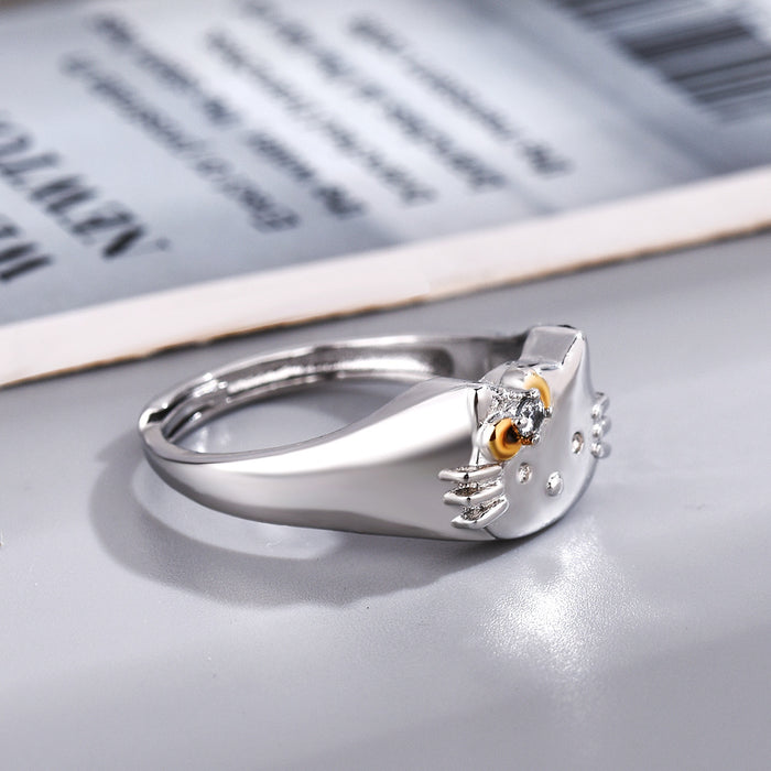 Wholesale Love Zircon Precision Bow Simple Open End Ring, niche