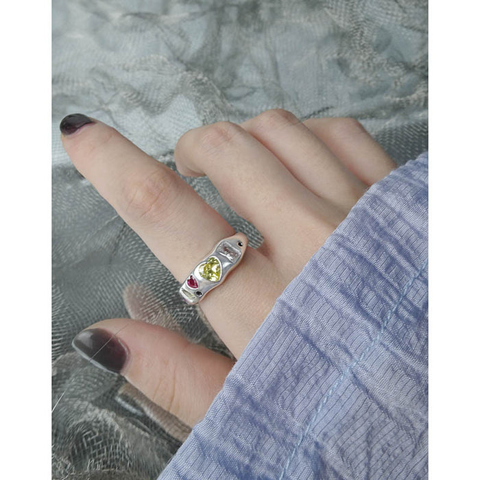 Wholesale Versatile design sense of light luxury, contrasting zirconia open ring, pure silver