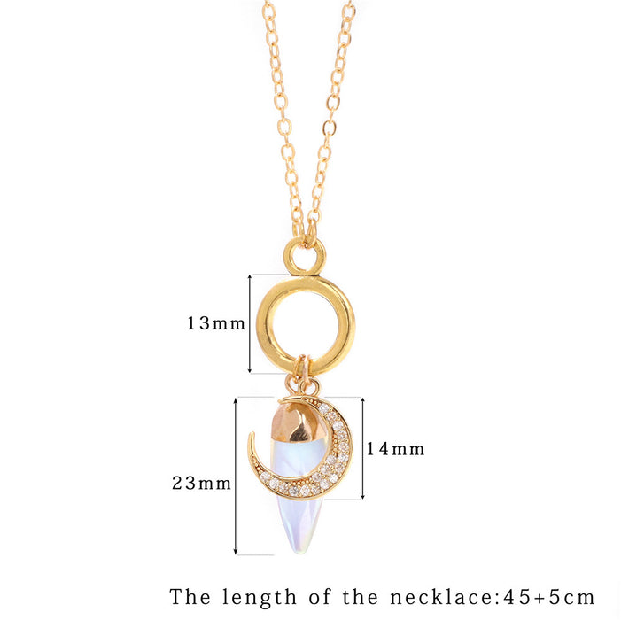 Wholesale Moon pendant necklace stone pendant clavicle chain