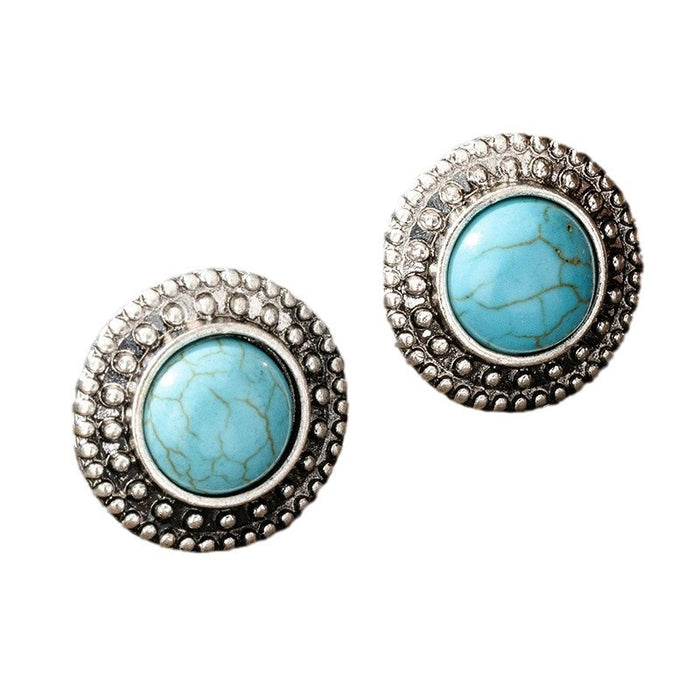Wholesale Retro Geometric Circle Cactus Earrings