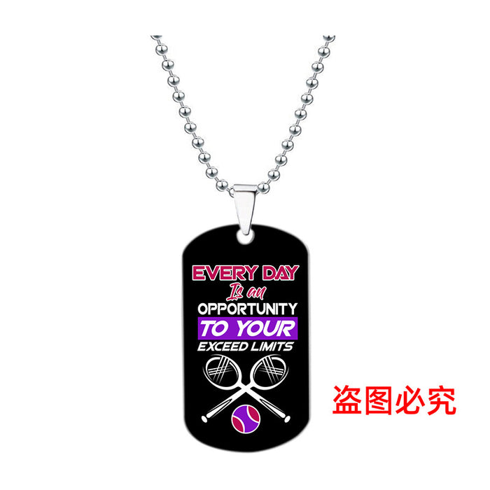 Wholesale Color Printing Sports Stainless Steel Necklace JDC-NE-Gangg001