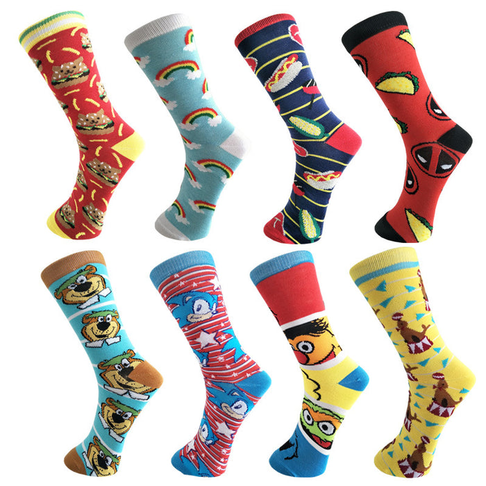 Wholesale Animal Series Cartoon Men's Middle Socks JDC-SK-YiYan079