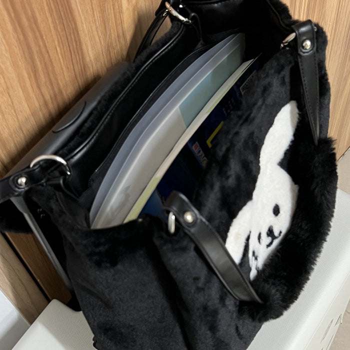 Wholesale Plush Creative White Rabbit Pattern Shoulder Bag JDC-SD-DRS014