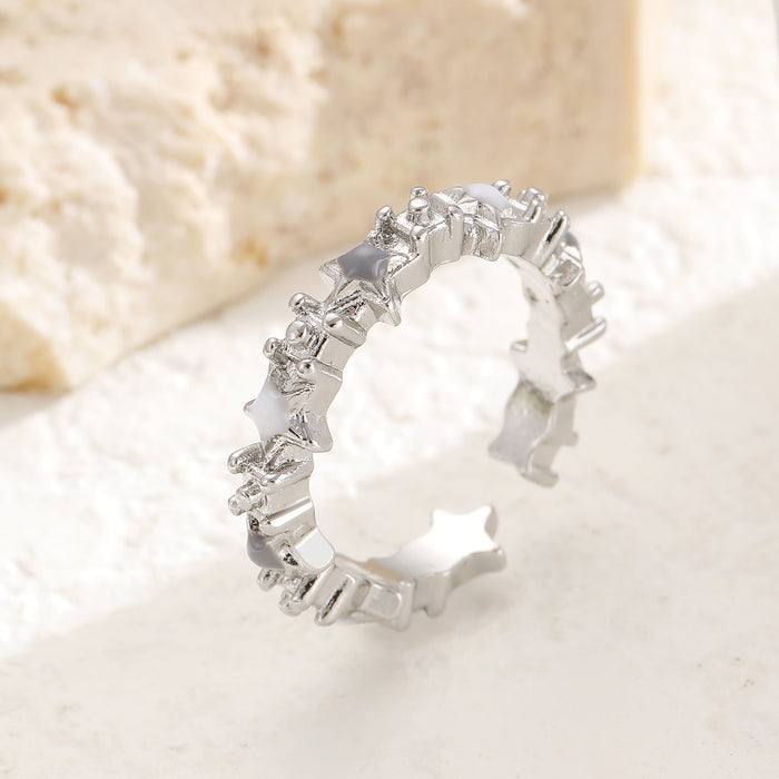 Wholesale Colorful zircon flower cartoon adjustable ring