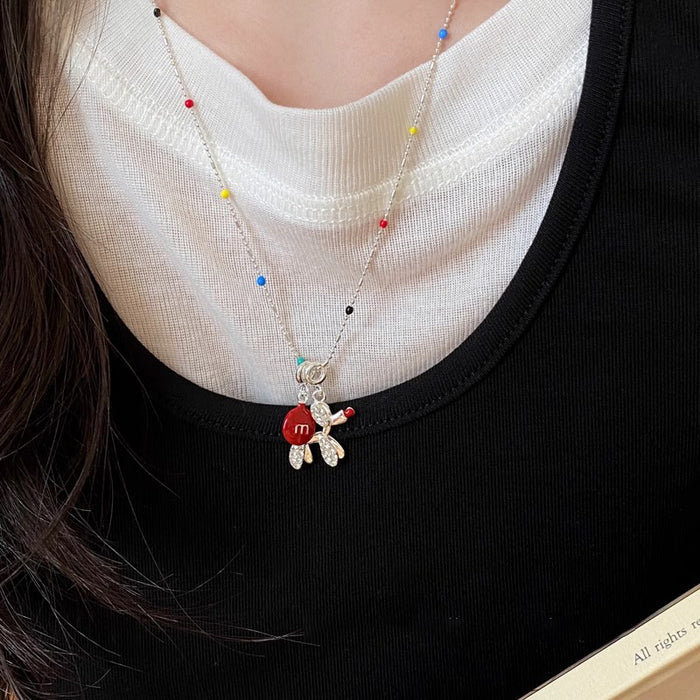 Wholesale  ball dog color necklace female niche  chain sweater chain