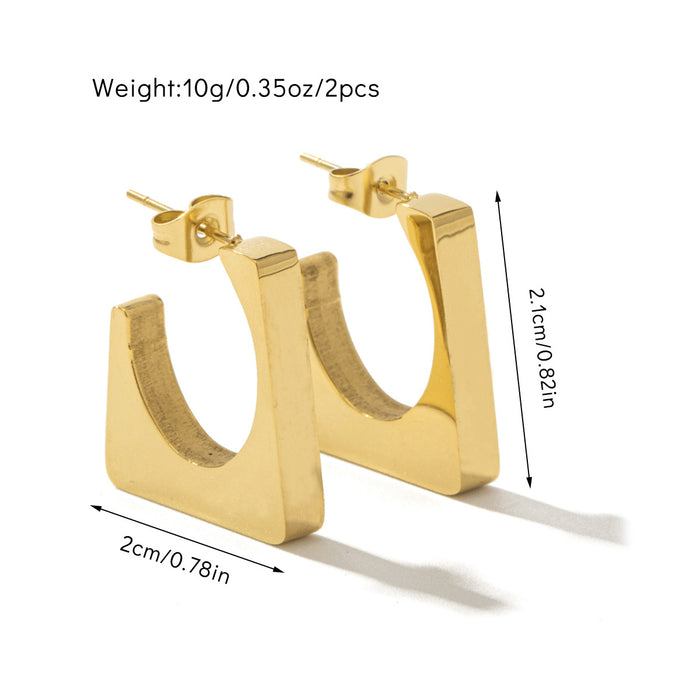 Wholesale Geometric Stainless Steel Earrings for Women Gold-Plated