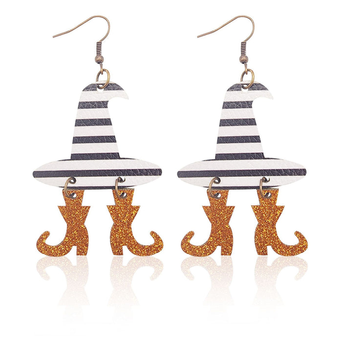 Wholesale  Leather Earrings Fine Pink Frosted Onion Pink Hat Boots Spliced