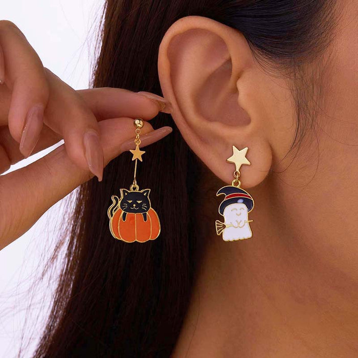 Wholesale  earrings horror funny skull  pumpkin ghost black cat  earrings jewelry earrings