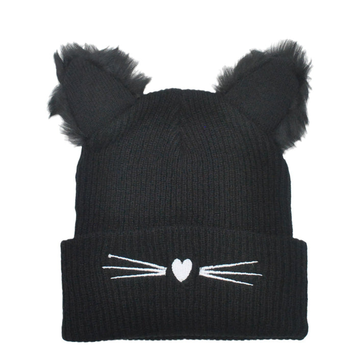 Wholesale Autumn and Winter New Cat Ears Knitted Wool Hat JDC-FH-PeiN021