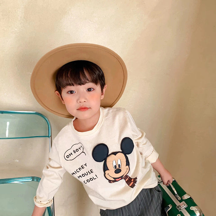 Wholesale Cotton Men's and Women's Children's Long-sleeved T-shirt Spring Cute Cartoon Animation Printed Children's Wear Spring and Autumn