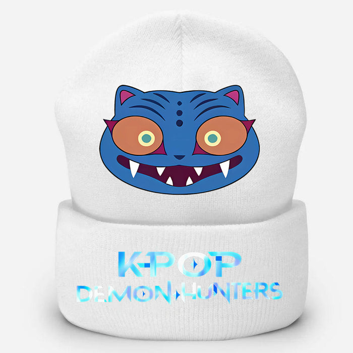 Wholesale Stylish knitted hat rolled brim and printed knit