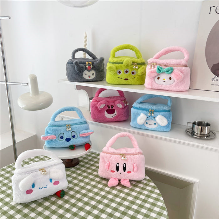 Wholesale Plush Cartoon Cosmetic Bag Travel Makeup Pouch for Students