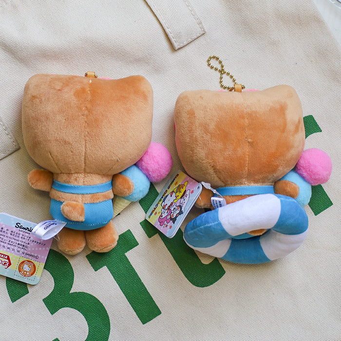 Wholesale Ice Cream Swim Ring cat Pendant Plush Doll Hawaiian Black cat Doll Bag Pendant