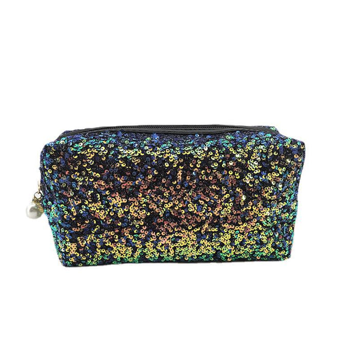 Wholesale PU Embroidered Sequins Large Capacity Cosmetic Bag JDC-CB-YuanYi002