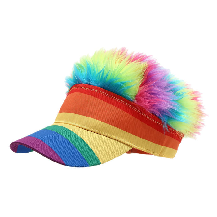 Wholesale Funny colorful striped fake baseball cap for holiday events and parties.