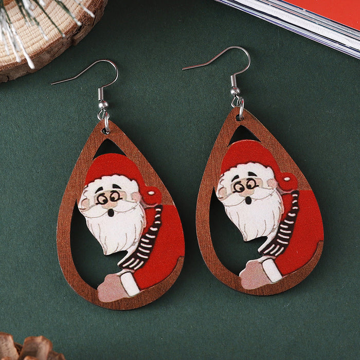 Wholesale Christmas Santa Elk  Pendant Earrings