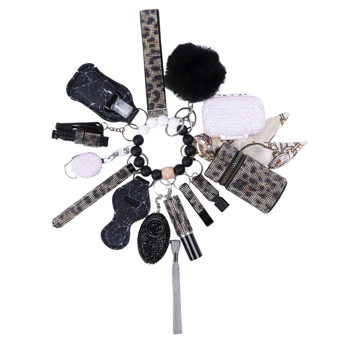 Wholesale Multifunctional Fur Ball Diamond Keychain 14-piece Set JDC-KC-TouMS058