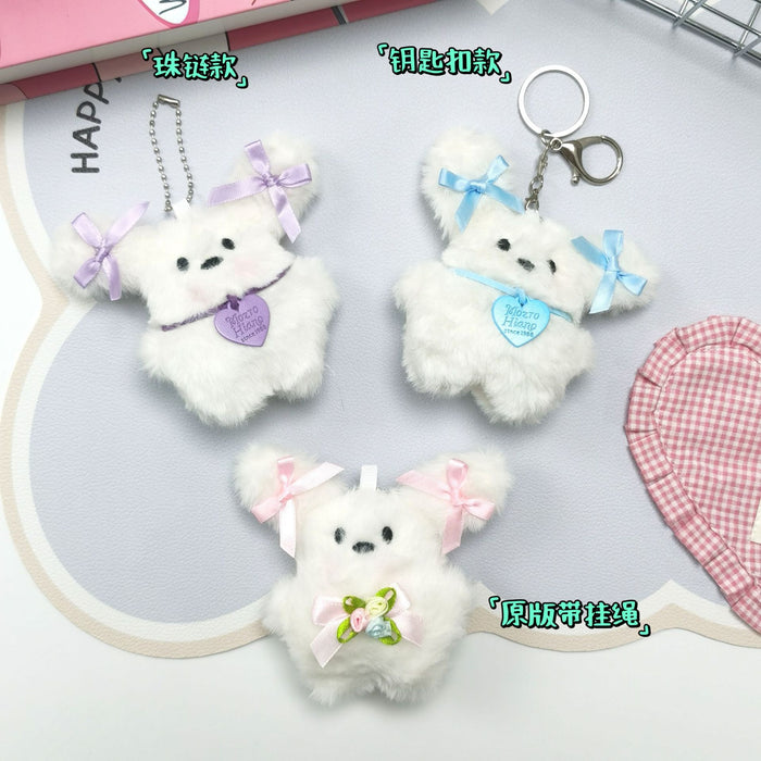 Wholesale Cute Flying Rabbit Plush Pendant Bow Rabbit Doll Keychain Pendant Flying Dog Glasses Rabbit Doll