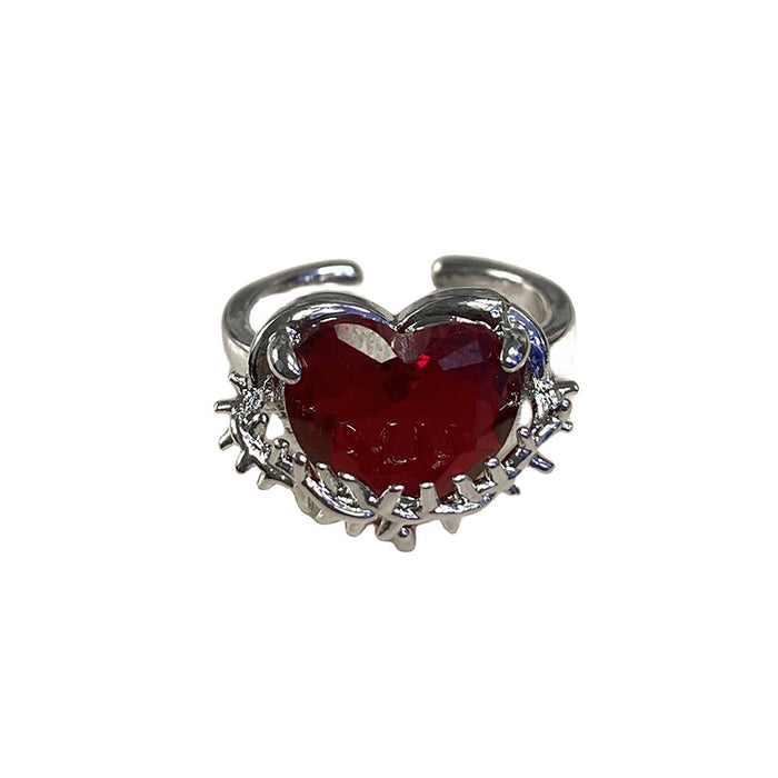 Wholesale Red high-end ring, layered, niche design, personalized ring