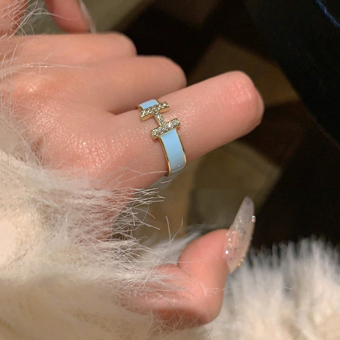 Wholesale Light luxury ring, high-end feel, open index finger ring, unique and niche ring