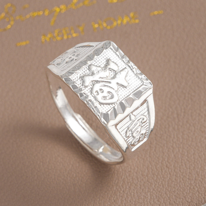 Wholesale sand gold ring rich fortune open ring fashion adjustable ring