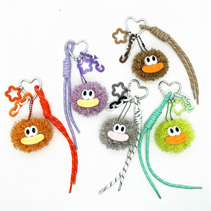 Wholesale Cute cartoon plush toy pendant, keychain, backpack, woven rope