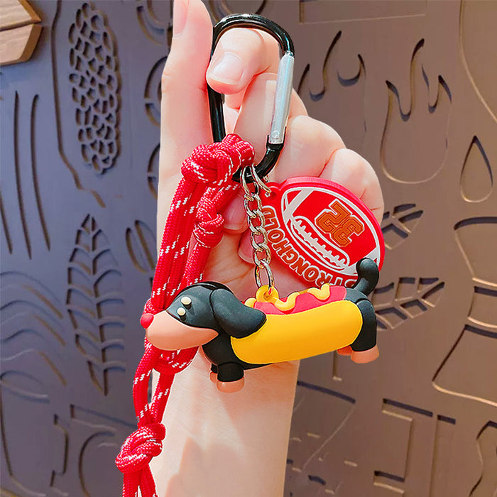 Wholesale Sausage Dog Doll Keychain Cartoon Puppy Couple Bag Pendant