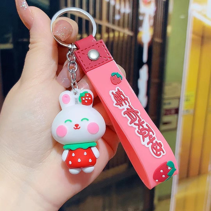 Wholesale Cartoon  bear keychain cute key chain doll claw  silicone key pendant car bag ornaments