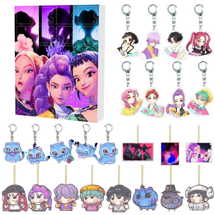Wholesale KPOP Christmas Advent Calendar Blind Box Backpack Acrylic Pendant Keychain Pendant