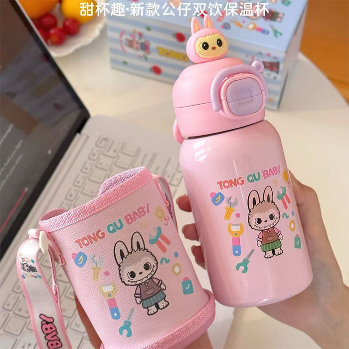 Wholesale Children' s thermos cup stainless steel double drinking pipette cup cute kindergarten baby special cup