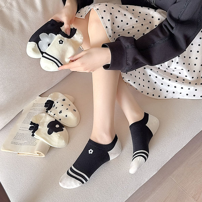 Wholesale Socks Flower Shallow Mouth Ship Socks Trendy Invisible Socks Cotton