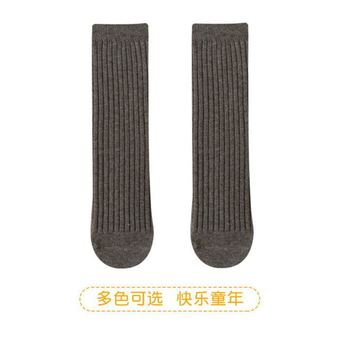 Wholesale of New Double Needle Long Socks for Boys and Girls in Spring and Autumn Solid Color Breathable Cotton Baby Socks for Girls JDC-SK-SL008