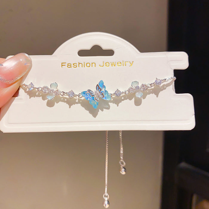 Wholesale Resin CZ Butterfly Flower Slider Bracelet Trendy Jewelry Accessory