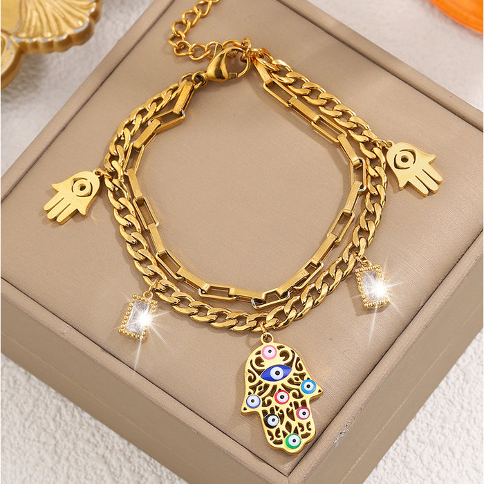 Wholesale Titanium Steel Bracelet Devil's Eye Palm Bracelet High Grade Stainless Steel Bracelet