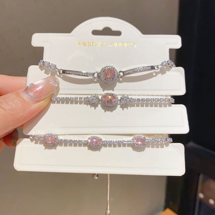 Wholesale French Style Zircon Round Adjustable Bracelet Jewelry Accessory