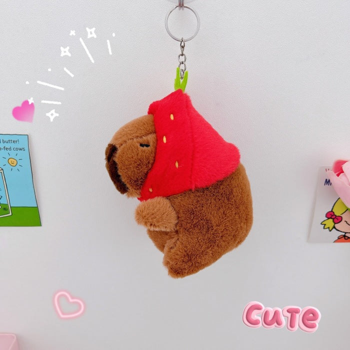 Wholesale Capybara Doll Anti-loss Keychain Pendant Cyber-famous Capybara  Cute Pendant Cute Bag Doll Machine Doll
