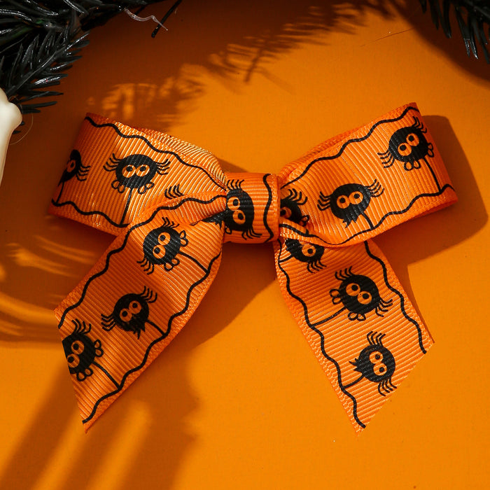 Wholesale Cloth  Bow Hair Clips Witch Bat Print For Women Hair Accessory