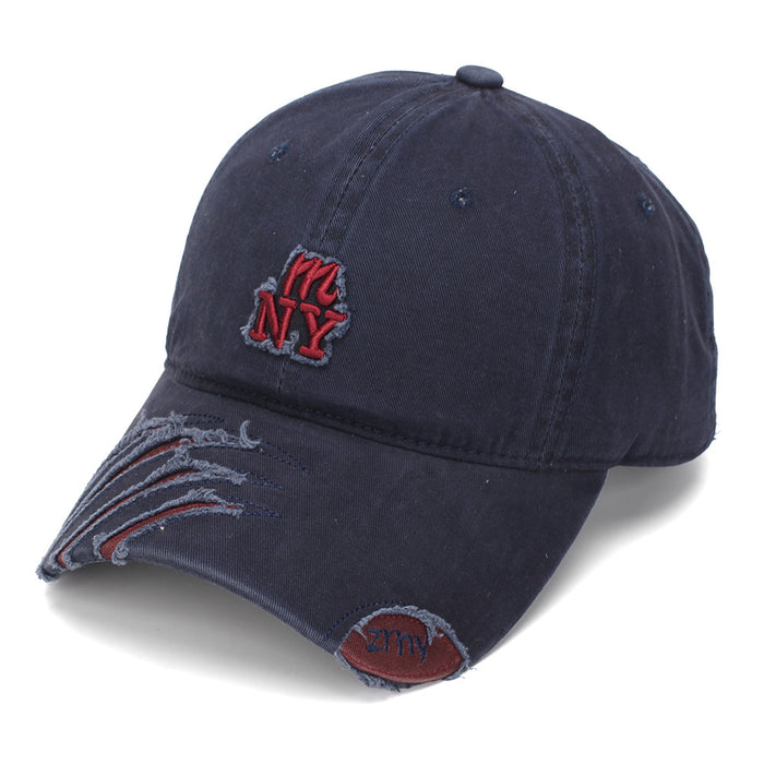 Wholesale Vintage Distressed Baseball Cap Soft Top Black Embroidered Casual Sun Hat