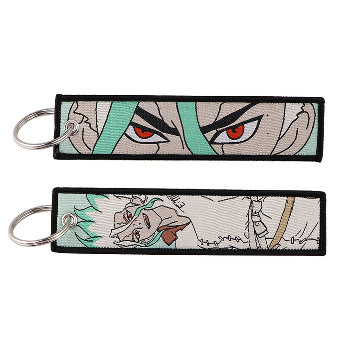 Wholesale Anime Style Cloth Keychain Woven Label Pendant Trendy Bag Charm Car Key Accessory For Everyday Use