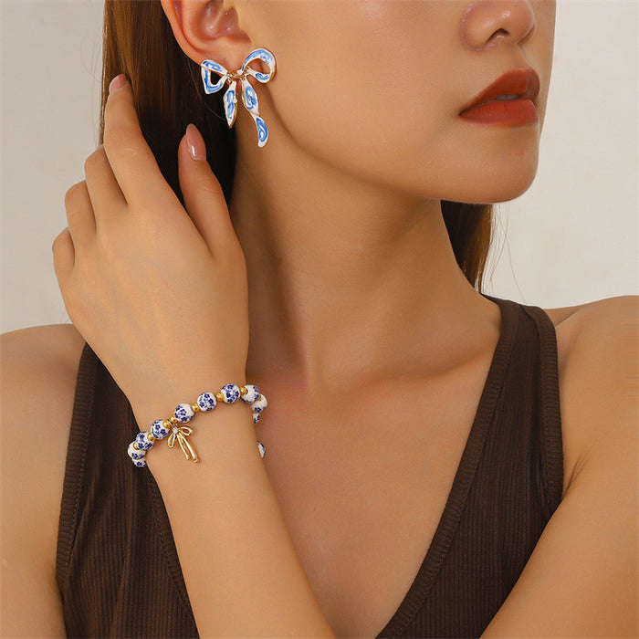 Wholesale Chinese Vintage Bow Earrings Fashion Jewelry Accessory