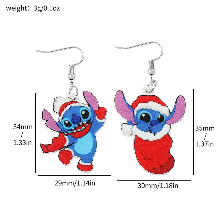 Wholesale Anime Star Stitch Acrylic Earrings Stitch Cartoon Doll Earrings JDC-ES-BS002