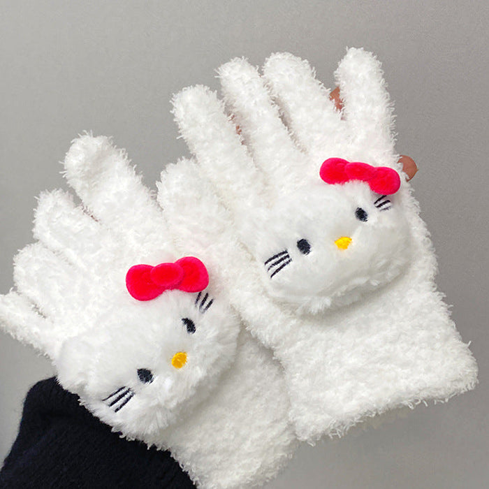 Wholesale Winter Warm Cat Coral Fleece Gloves